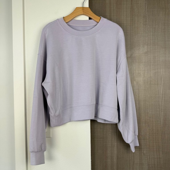 Lululemon Perfectly Oversized Cropped Crew Softstreme Faint Lavender - Picture 3 of 10